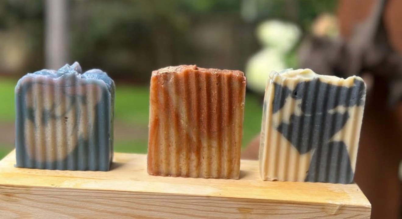 Creekmore Essentials soap bars showing texture and craftsmanship